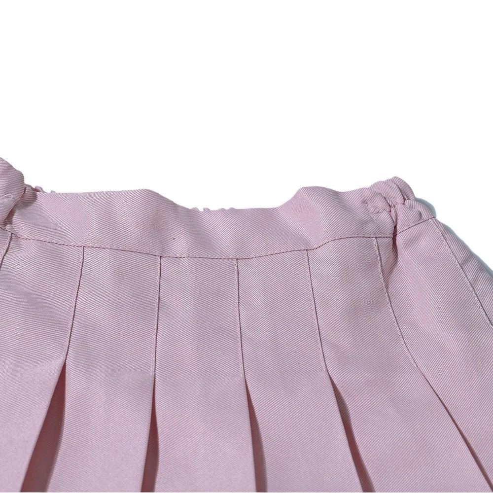 Children Summer Skirts With Shorts Kids A Line High Waist Mini Dress Girls Black White Red Pleated Skirt Student Uniform Skirts