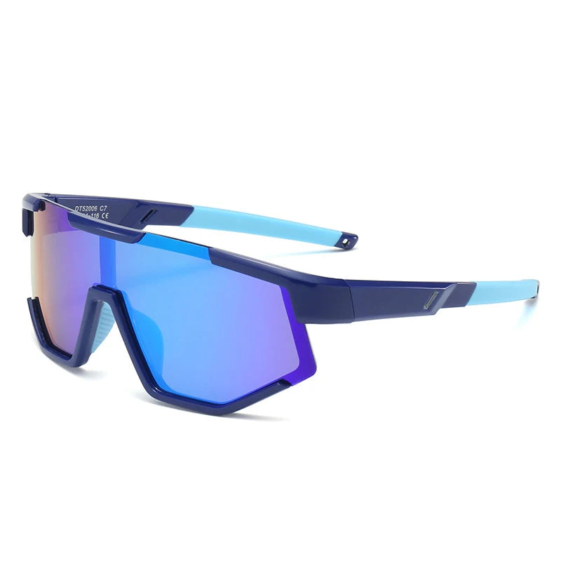 Kids Eco Silicone Sport Sunglasses, UV400 Polarized Wrap Around Sun Goggles for Boys Girls, Lightweight Anti-Impact Eyewear