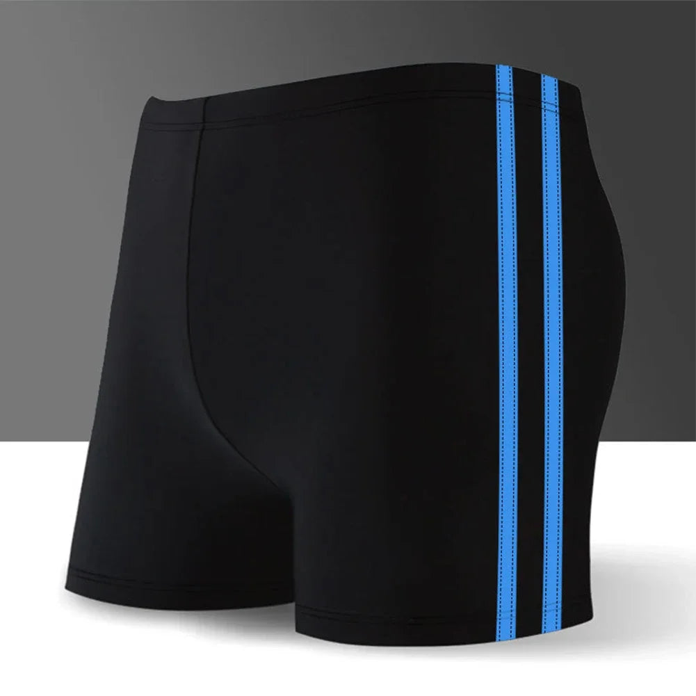 Male Swimwear Men Swimsuit Beachwear Board Briefs Elastic Shorts High Waist Quick Drying Swimming Trunks