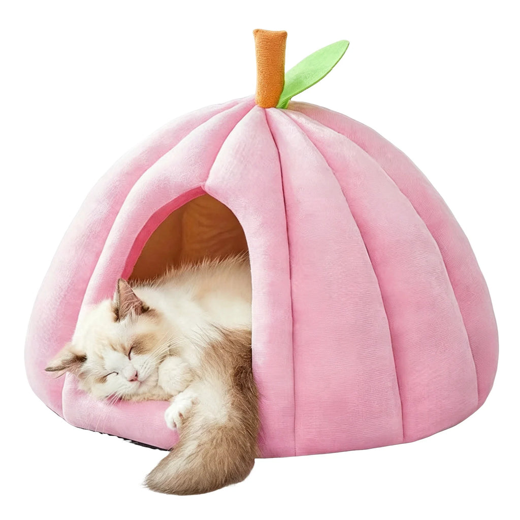 Plush Calming Pet Bed Thickened Warming Pet Sofa Non-Slip Bottom Prevents Sliding Pet Bed For Cold Floors Cozy Nook For Bedroom