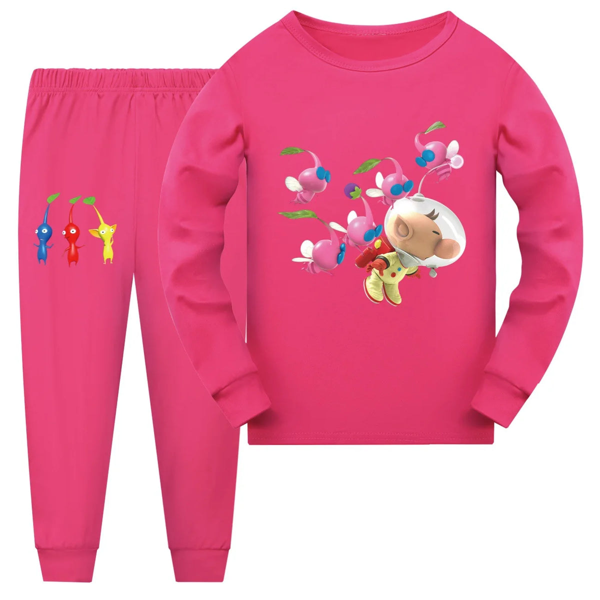 Newest PIKMIN 4 WIKI Costume Kids Cartoon Pajama Sets Baby Girls Long Sleeve Tops Pants 2pcs Set Teenager Boys Casaul Sleepwear