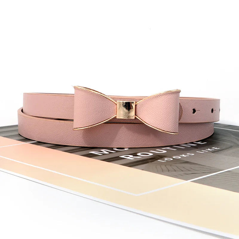 Women's Belts New Bow Solid Color Simple Elegant GentleVersatile Belt Dress Fashionable Girls  Jeans Accessories