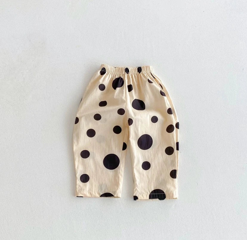 Kids Korean Style Casual Pants With Floral Tomato Prints Loose Fit Trousers Fashion Casual Kid Bottoms Baby 9M-6T Kid Soft Wear