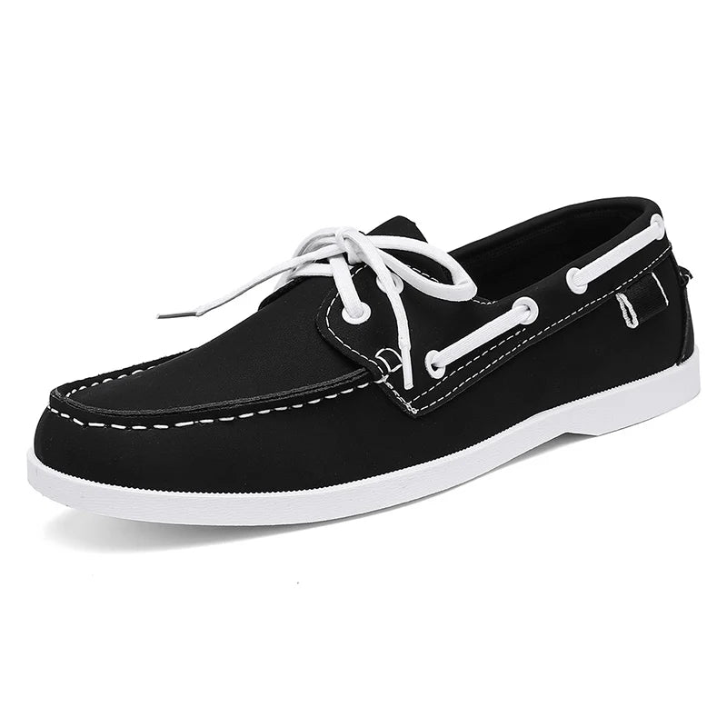 Men Loafers Design Boat Shoes PU Leather High Quality Comfortable Slip-On Soft Flat Versatile Trendy Driving Shoes Moccasins