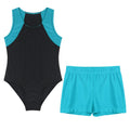 Kids Boys Sports Dance Outfits Gymnastics Leotards with Shorts Fitness Suit Stretchy Bodysuit Sportswear Gym Training Sport Sets