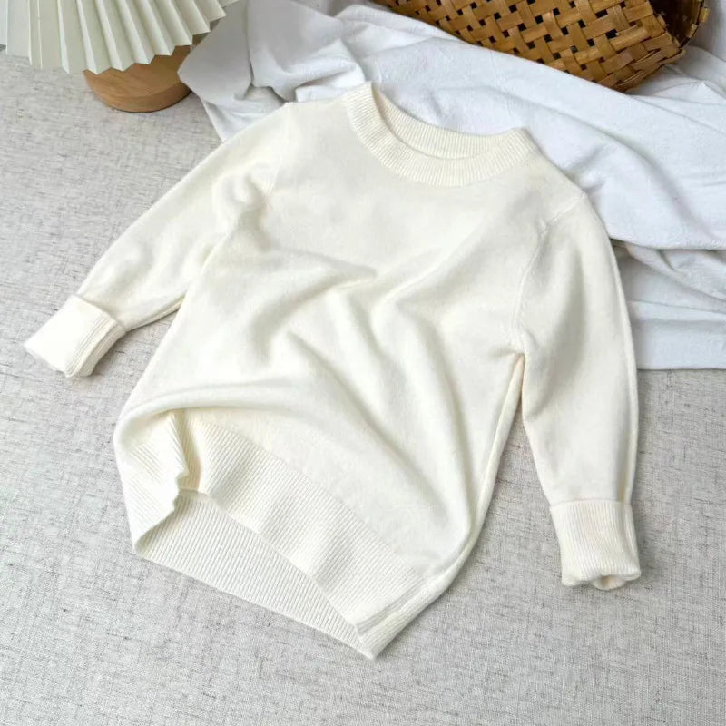 Kids Pullover Ultra-Soft Baby Wool Knitted Sweater for Boys & Girls Autumn Winter Warm Casual Versatile Children Tops Clothes