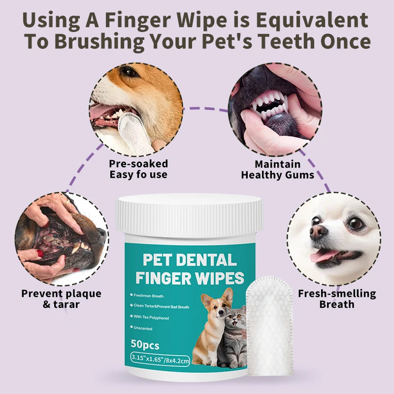 Pet Cleaning Products Disposable Finger Pet Cleaning Gloves Toothbrush Cats Dogs Teeth Gentle Cleaning Oral Daily Use
