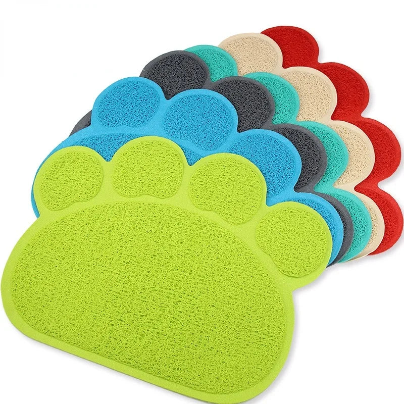 Pet Dog Cat Feeding Mat Dog Paw Shape Pet Bed Mat Dish Bowl Food Water Feed Wipe Easy Cleaning Pad Dog Accessories