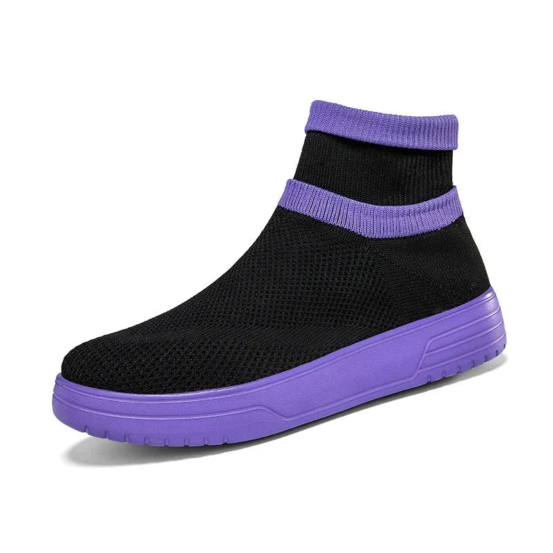 Sock Shoes for Men Spring 2026 New Couple Socks Breathable Mesh High Top Casual Shoes for Men One Foot Thick Soled Sneakers Men