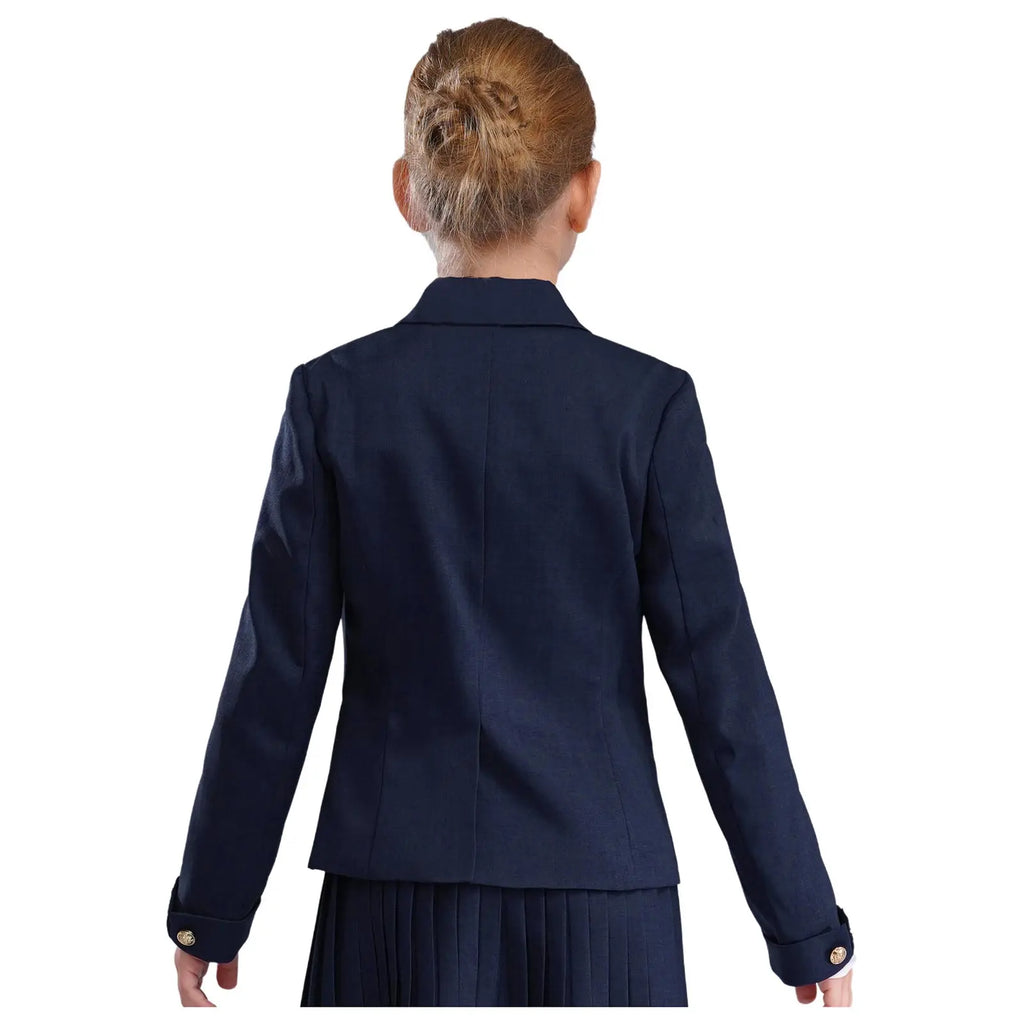 Blazer Jacket for Kids Girls Long Sleeve Solid Lapel Formal Suit Coat School Uniform Dress Tops with Pocket Jacket Outerwear