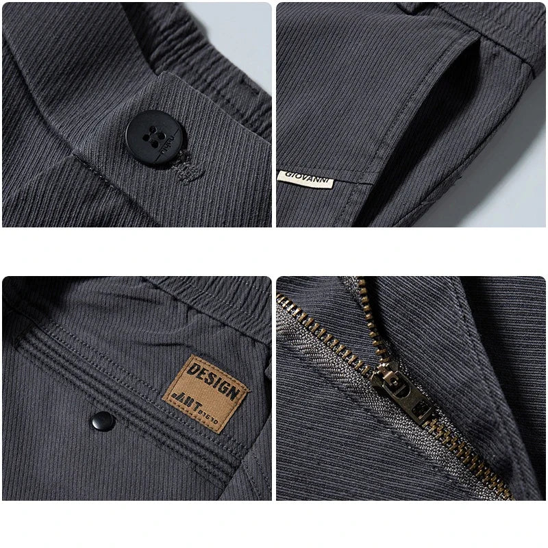 Men's Twill Slim Pants Business Straight Cotton Casual Trousers Brand Fashion Korean Elastic Coffee Black Gray Pant