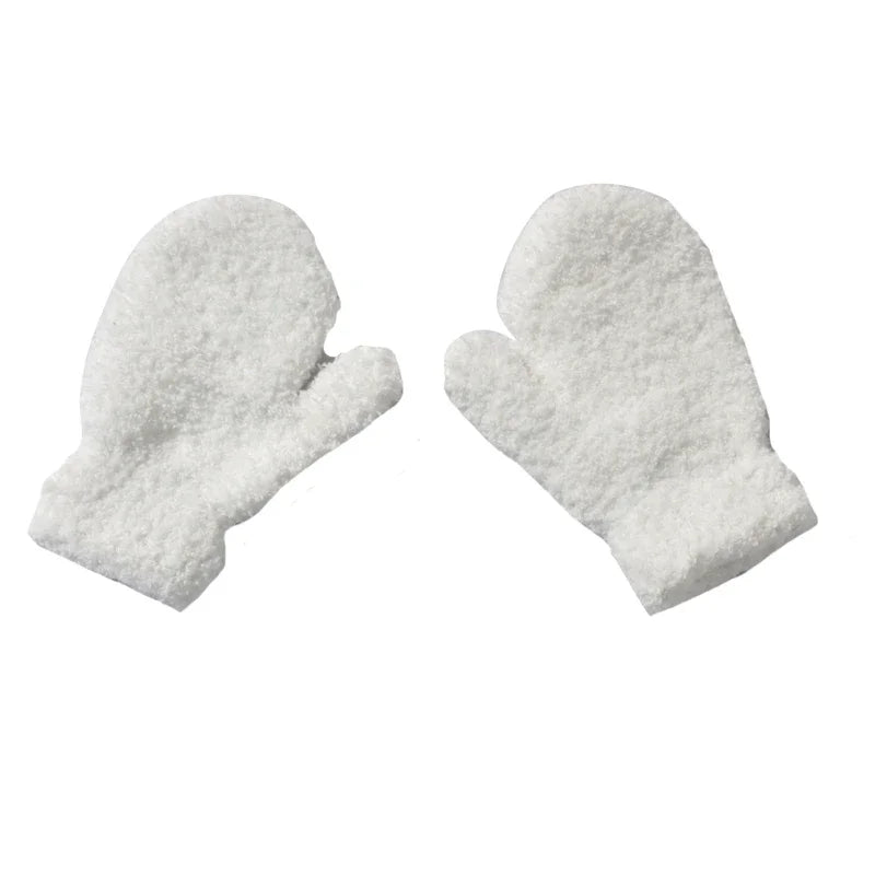 New 1-4Y Kids Gloves Winter Baby Plush Coral Gloves Toddler Full Fingers Cute Mittens Warm Windproof Glove For Boys Girls
