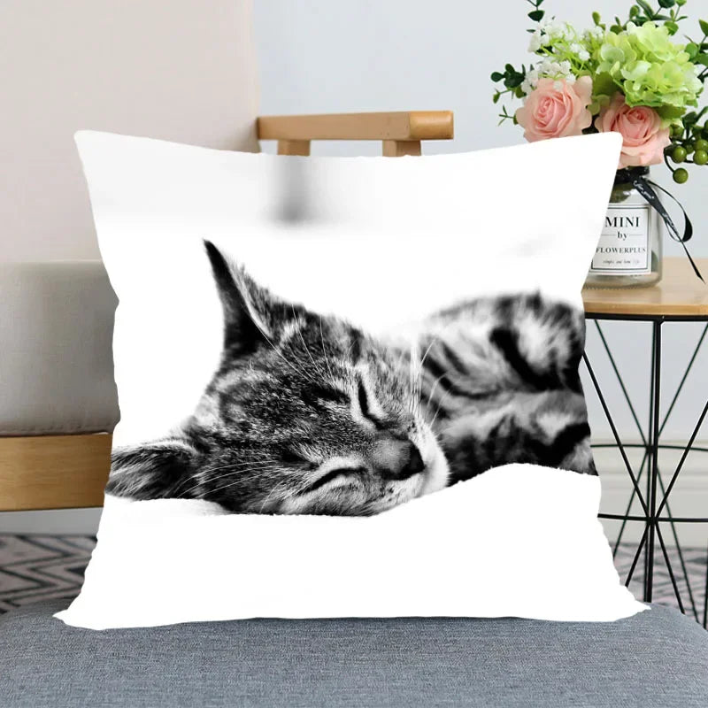 Cute Animal Bed Pillowcase for Car Sofa Home  Pet Cat Printed   Cushion Cover