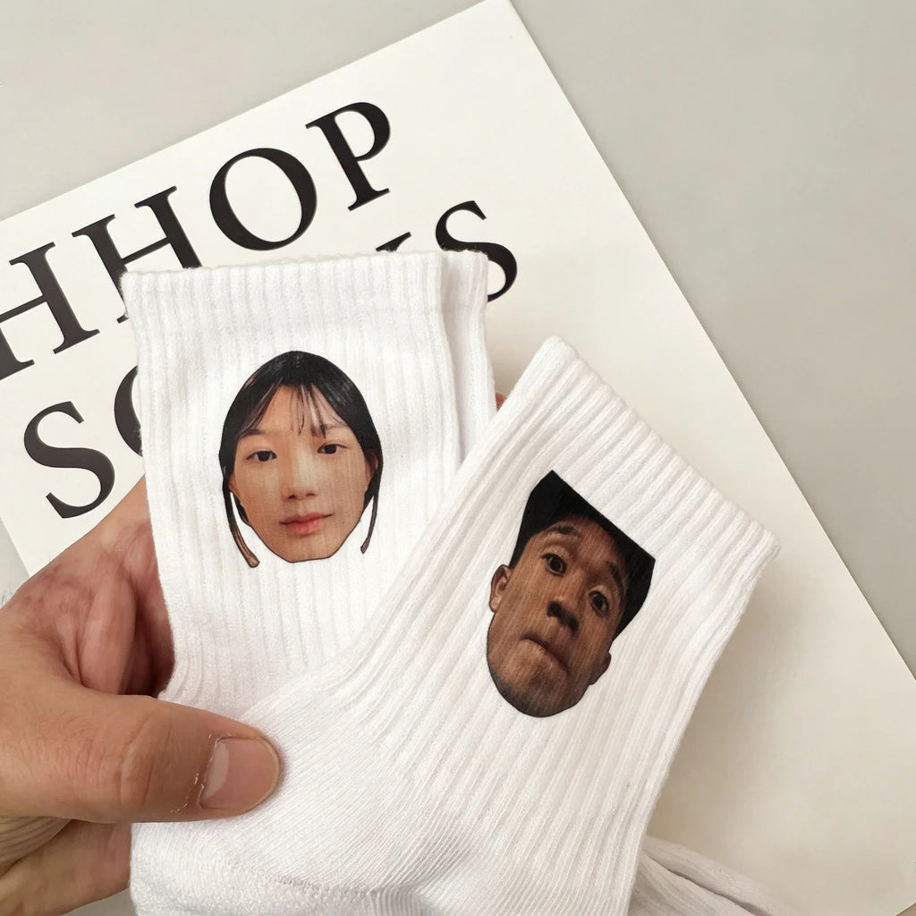 Custom Photo Socks for Men & Women, Warm Personalized Funny Face Picture Printed Socks, Custom Design Sports & Football Socks