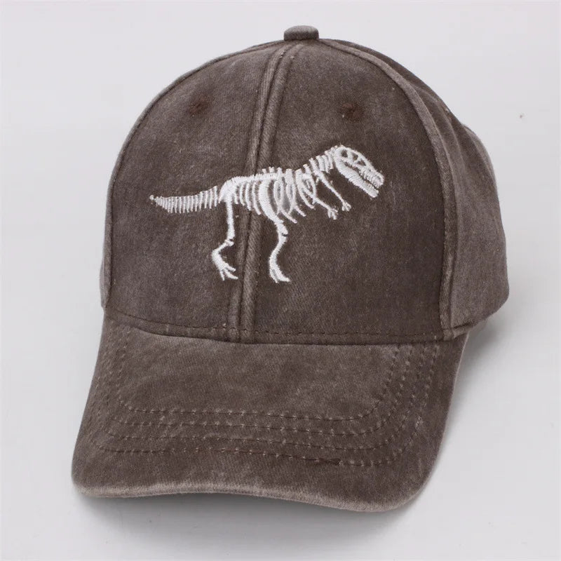 Boy Girls Baseball 2024 Sports Hats School Summer Embroidered Dinosaur Children Outdoor Kids Caps for 4-8 Years Adjustable