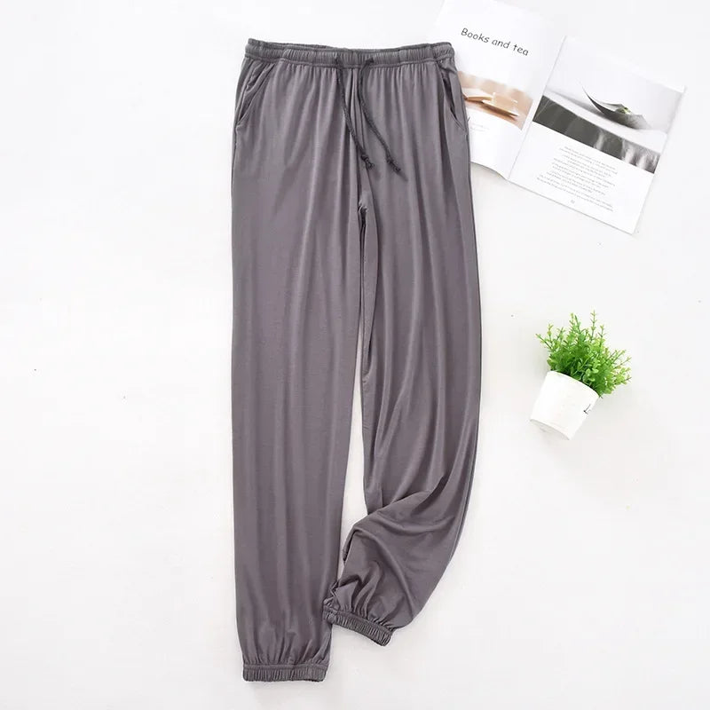 Japanese New Spring And Autumn Men's Pajamas Men's Modal Home Pants Tapered Pants Elastic Loose Large Size Trousers Pajama Pants