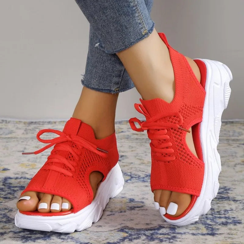 Women Sandals 2026 Summer New Fashion Comfortable Platform Sandals Peep Toe Design Versatile Casual Slingback Female Shoes