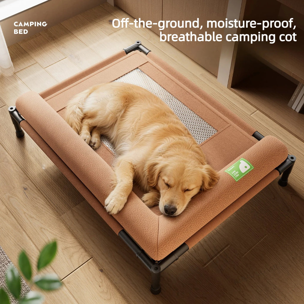 Pet Travel Cot with Soft Edged Pillow Breathable Elevated Cooling Dog Bed for Dogs Hammock Bed Small for Indoor & Outdoor