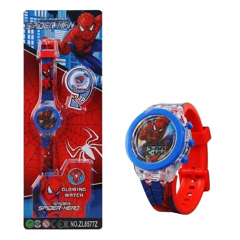 Anime Flash Spider Man Hulk Children's Watch Boy Cartoon Avenger Children's Watch Boy Girl Student Clock Gift