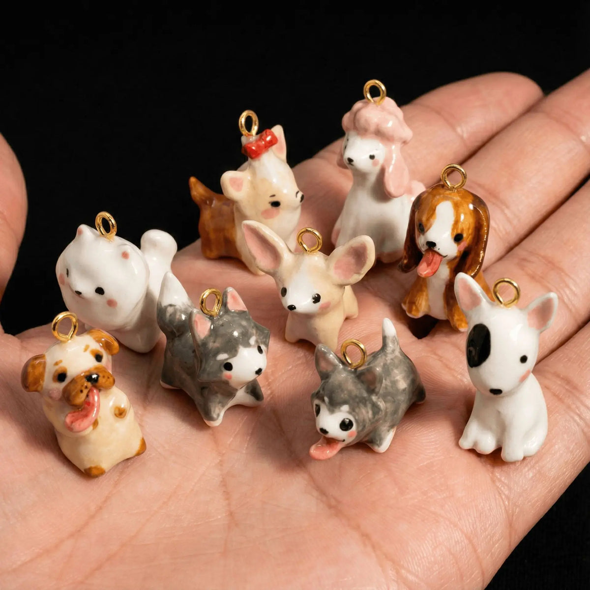 New Fashion Cartoon Small Animal Accessories Pet Dog DIY Necklace for Women Girls Cute Enamel Little Dog Necklace DIY Accessory