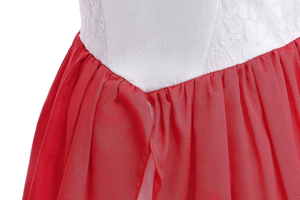 Kid White Peach Costume Princess Costume Plumber Adventure Girls Cosplay Apparel Halloween Video Game Victory Bonus Lolita Dress