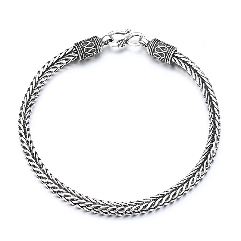 925 Silver Bracelet Retro Men Classics for Man Woman Fine Jewelry Wedding Noble Chain Party Christmas Gifts Party