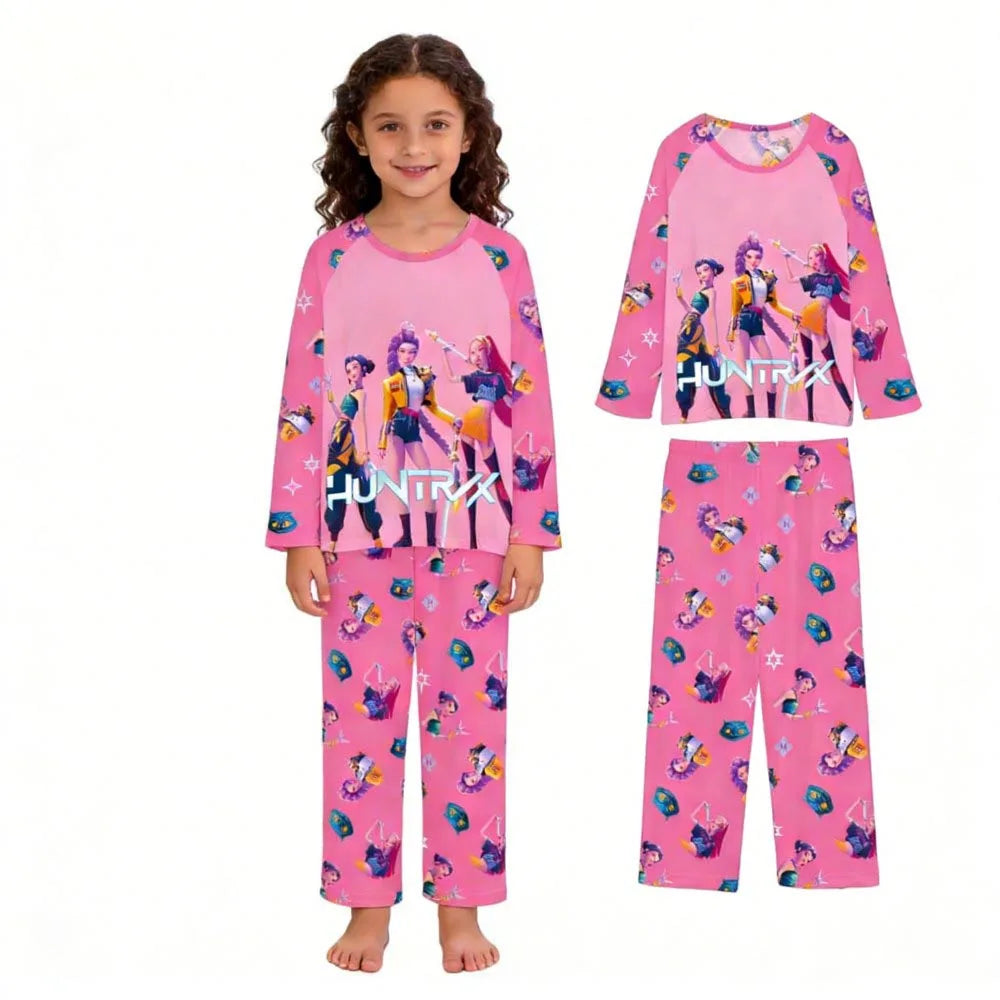 Kids Pajamas Set Long Sleeve Girls Clothing 2pcs Children's Sleepwear Teen Pyjamas Cartoon Boys Nightwear 3-14Y