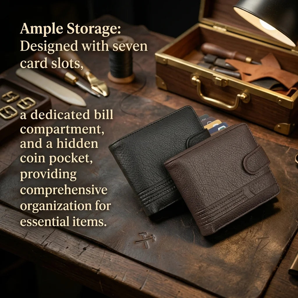 Leather Wallet for Men Credit/Debit Card Slots Wallets Men Suitable for Daily Casual and Business Use for Daily Casual  Business