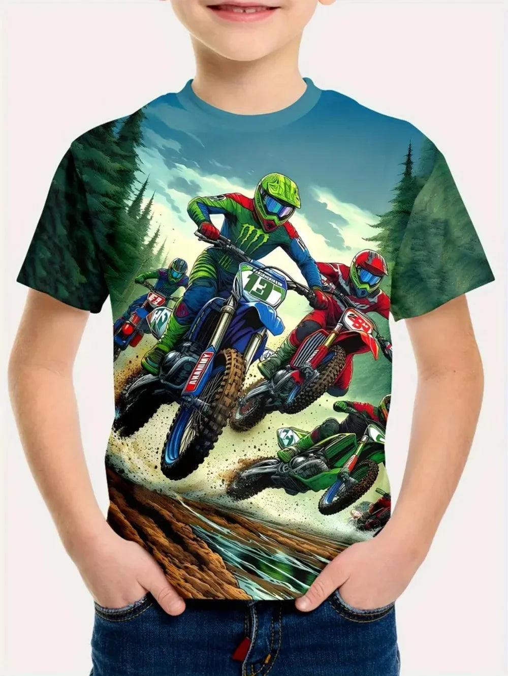Kids Clothes Boys T Shirt Short Sleeve Stylish Car Racing Graphic T Shirts Children Summer Clothes Casual Streetwear Boy Clothes