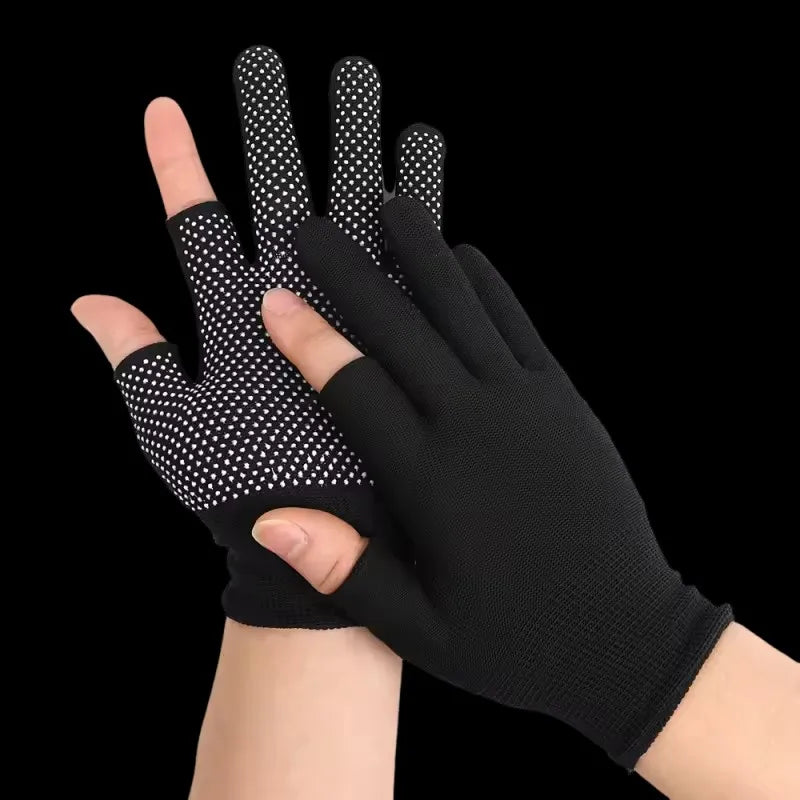 Touchscreen Nylon Gloves for Men Women Non-slip Breathable Half Finger Gloves for Summer Outdoor Riding Sport Fitness Sunscreen