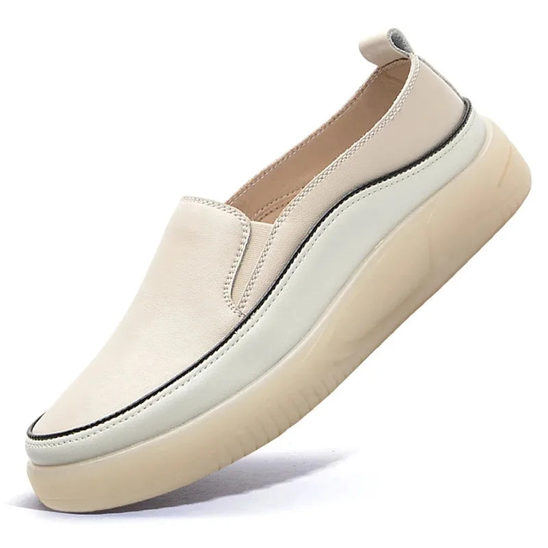 Women's Slip-On Loafers Cow Leather Flats Spring Summer Casual Comfortable Mom Shoes Mujer Zapatos Chaussure Femme
