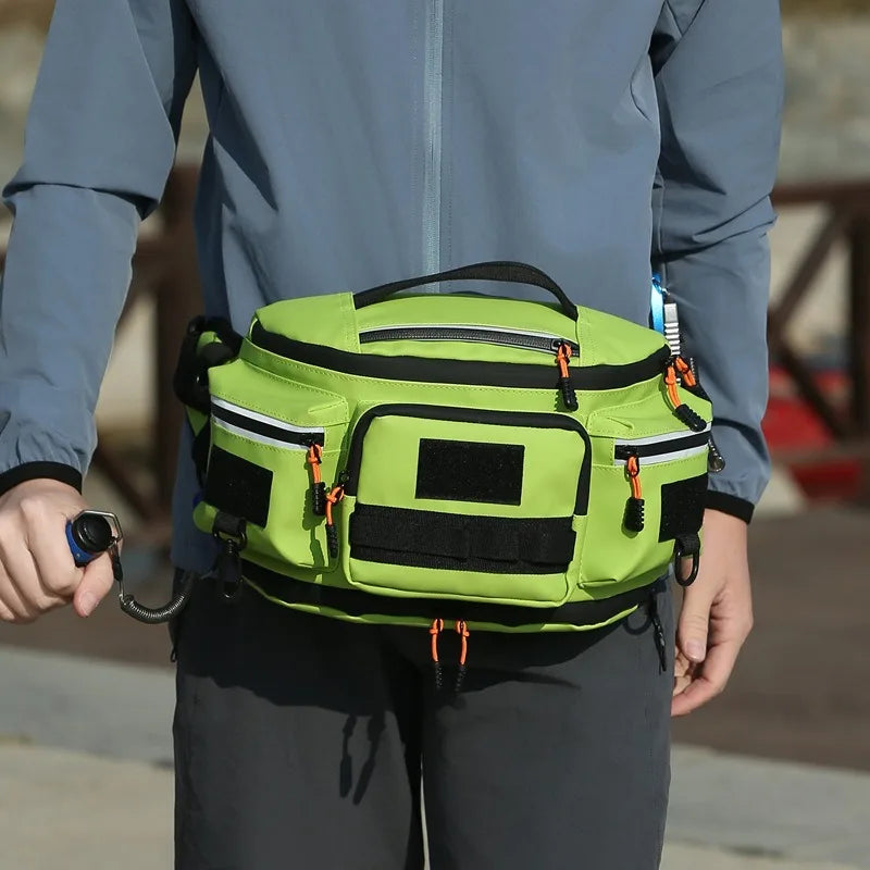 Motorcycle Waist Bag Men Fishing Lure Bag Sports Hunting Fanny Pack Outdoor Hiking Running Rig Pouch Multi-pockets Chest Bag