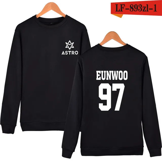Kpop ASTRO STAR Group Printed Hoodies Moletom Harajuku Sweatshirt Casual Zipper Hoodie Streetwear Jacket Men/Women Clothing