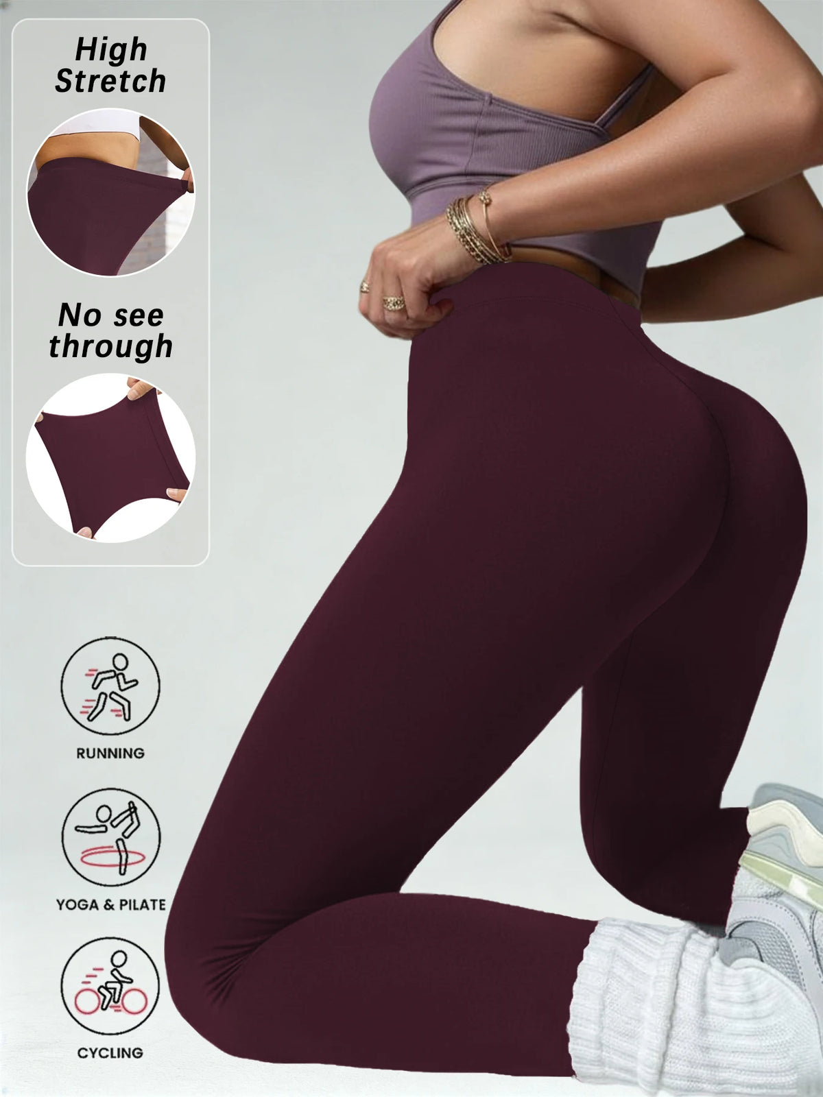 Super Soft Leggings for Women - High Elasticity Tights for Yoga Running Workout Casual Wear