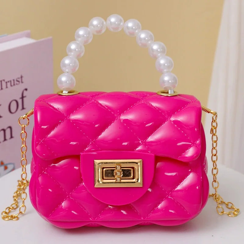 Fashion Kids PVC Leather Crossbody Bags Girls Heart Shoulder Bags Children Mini Coin Purses Jelly Bag Kids Handbag Gifts ﻿