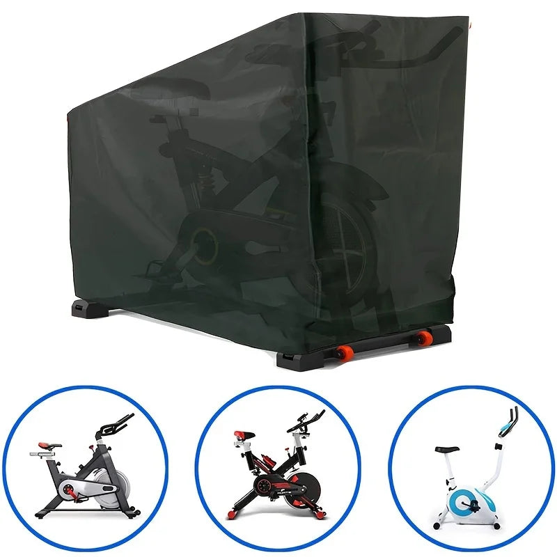 Waterproof Black Fitness Bike Cover - Durable Upright Sports Equipment Protection Cover