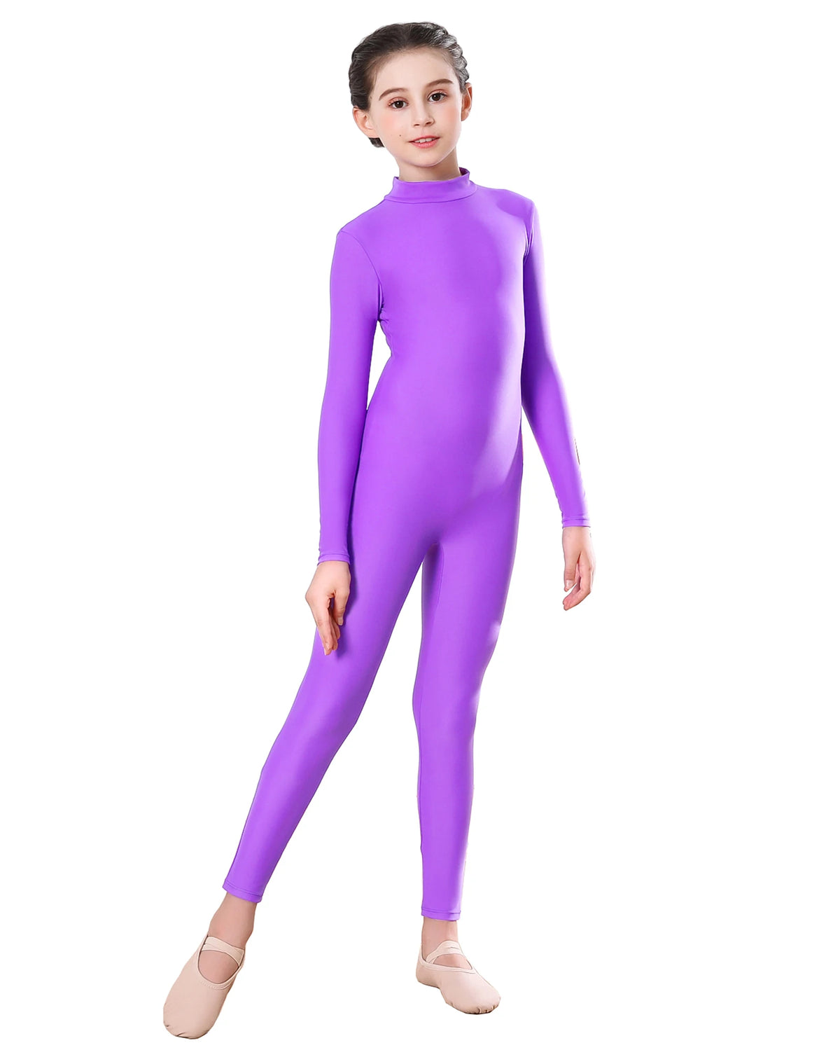 Kids Ballet Skate Dance Wear Girls Gymnastics Bodysuit  Long Sleeve Bodysuit Children Jumpsuit Wear Training Performance Wear