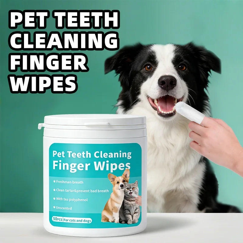 Pet Teeth Cleaning Products, Disposable Finger Toothbrush, Finger-Sleeve Wet Wipes, Oral Care For Dogs And Cats
