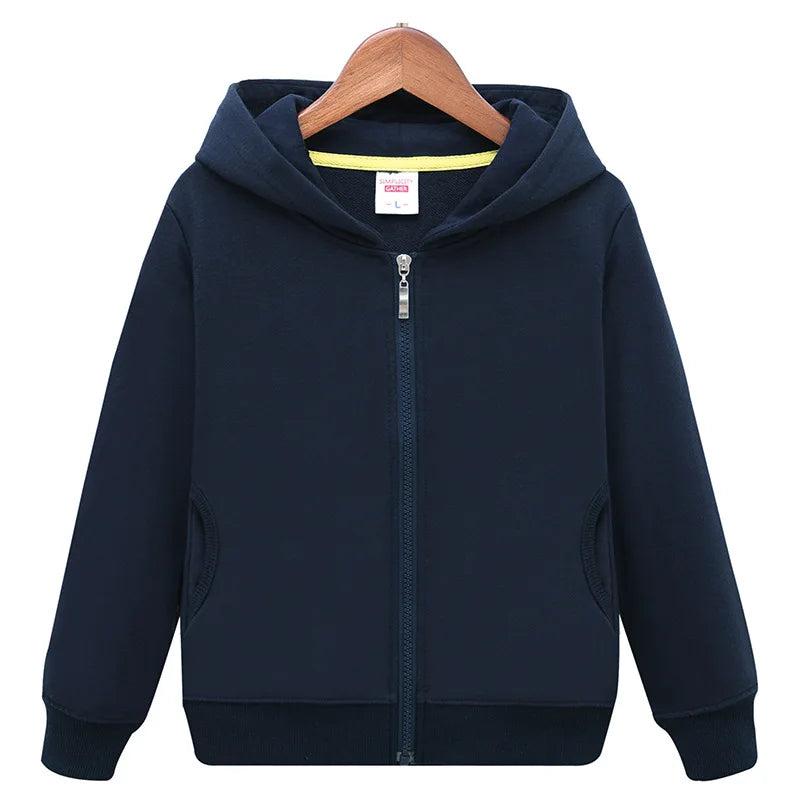 Boys Girls Hoodies Casual Zipper Outerwear Spring Autumn Long Sleeve Teen Hooded Sweatshirt School Kids Tops Clothes Sprotswear