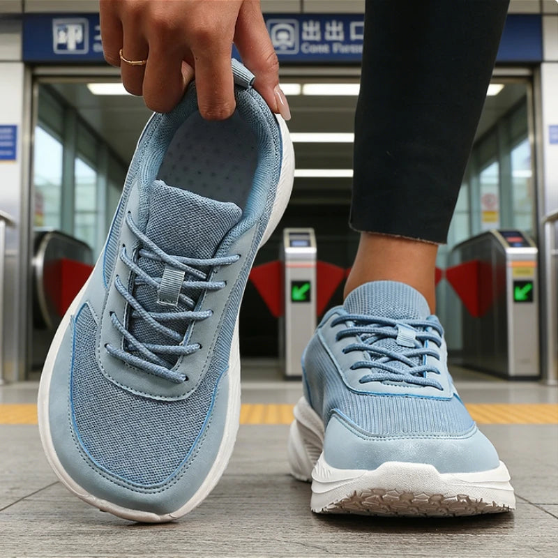 Women's Sports Sneakers Wide Toe Casual Breathable Mesh Platform Sole Comfortable Walking Running Sneakers Trend Ladies Footwear