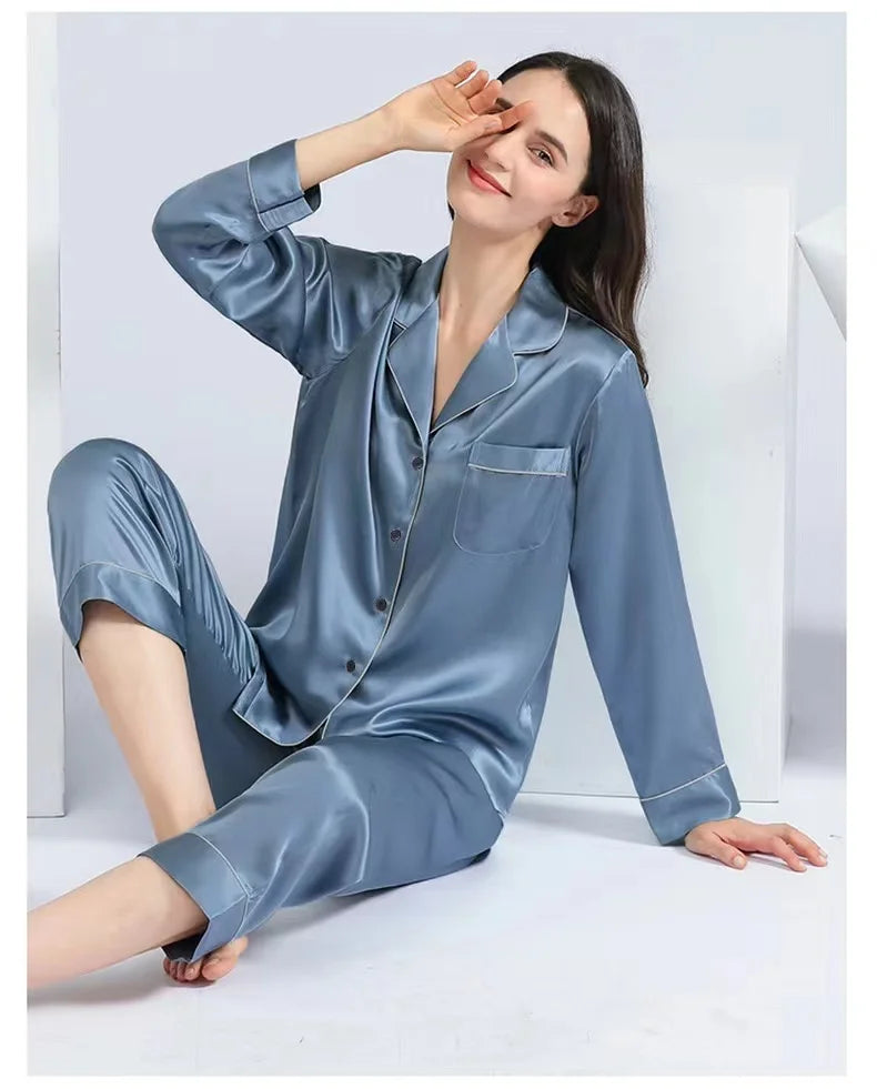 Personalized Pajamas Set, Couple Pajamas Set Customized Satin Pajamas Bachelorette Wedding Party Valentine Anniversary Gift Pjs