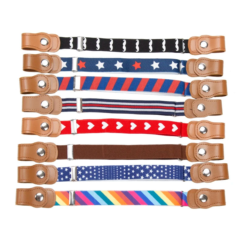 New Child Kids Buckle-Free Elastic Belt No Buckle Stretch Belt for Boys Girls Adjustable Children for Jeans Pants Lazy Belts