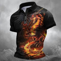 New Men's Animal Dragon Polo Shirts Golf Shirt Short Sleeve Polo Shirts Collared Shirts Funny Streetwear Vacation Wear Outfits