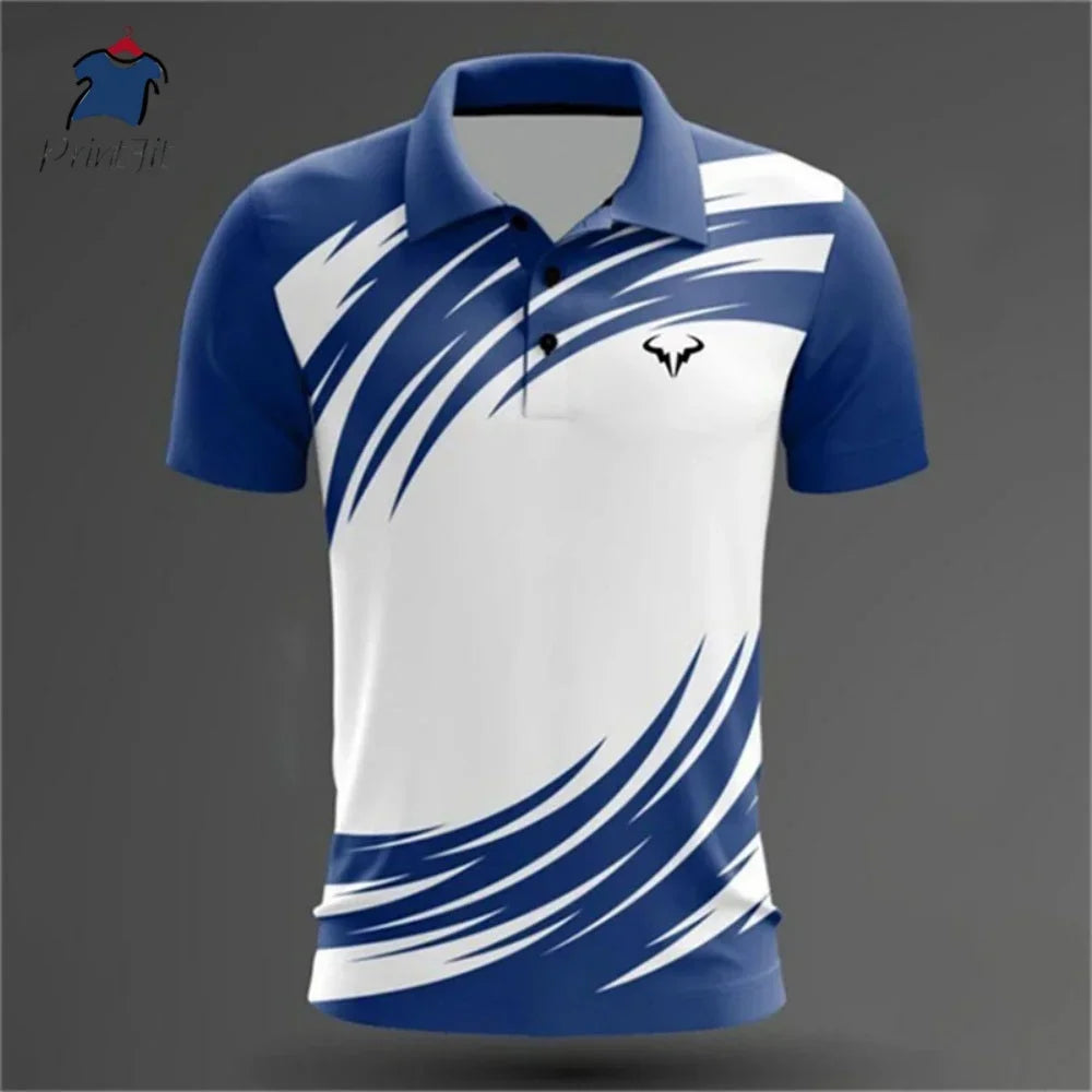 Summer polo shirts, golf shirts, buttoned breathable, quick-drying, sweat-absorbing short-sleeved men's clothing, summer sports