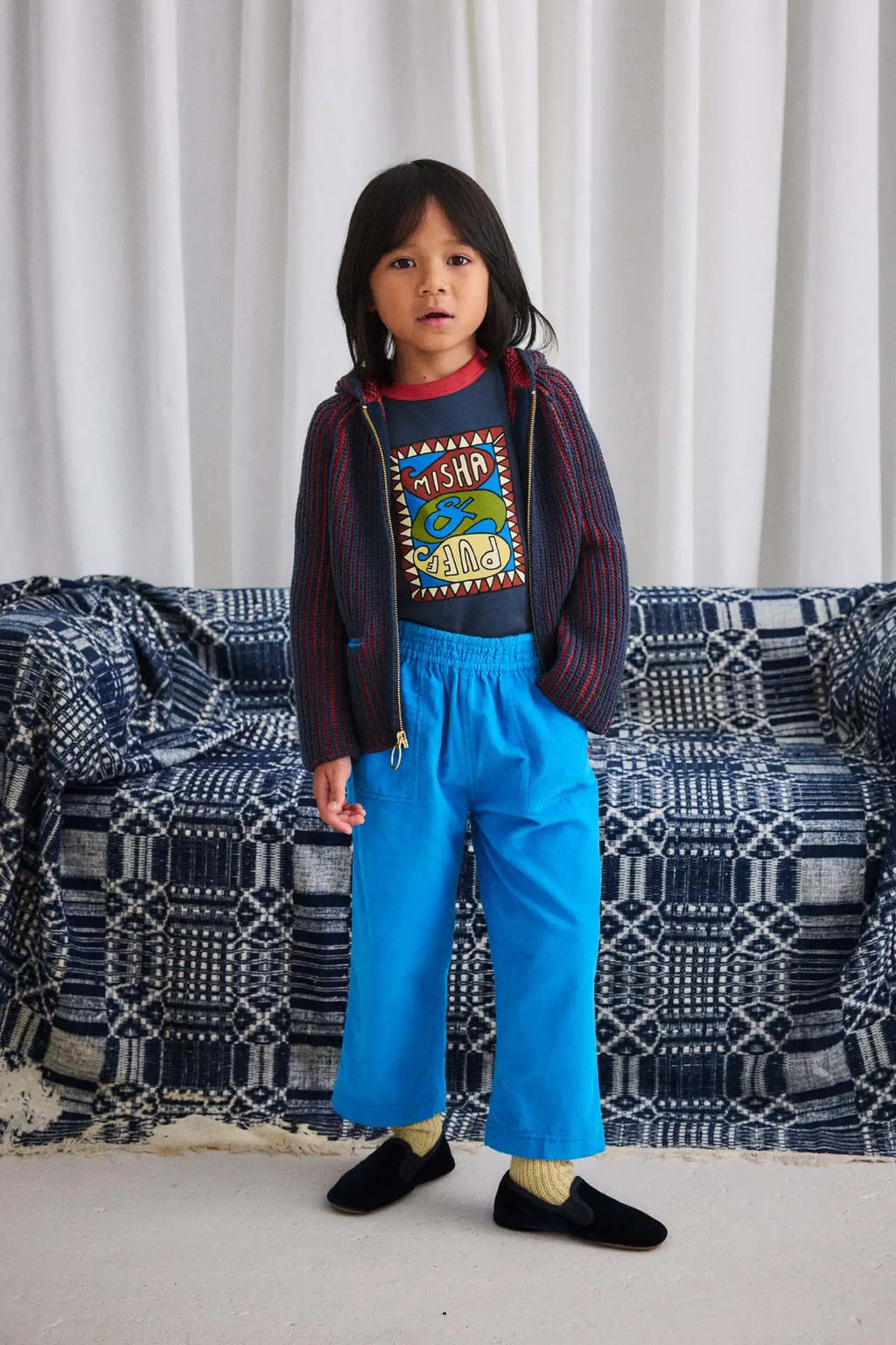 Kids' Sweater Set for Autumn & Winter 2025 MP Series - Girls' Tie-Front Shirt, Popcorn Knit Top, Skirt and Shawl Set
