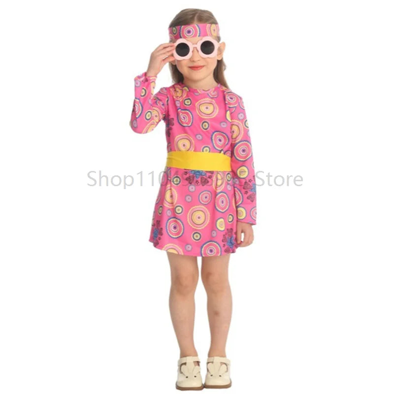 Children's Party Dress 80s Style Christmas Costume Girls' Outfit for Toddler Girls Dance Masquerade Set Economic