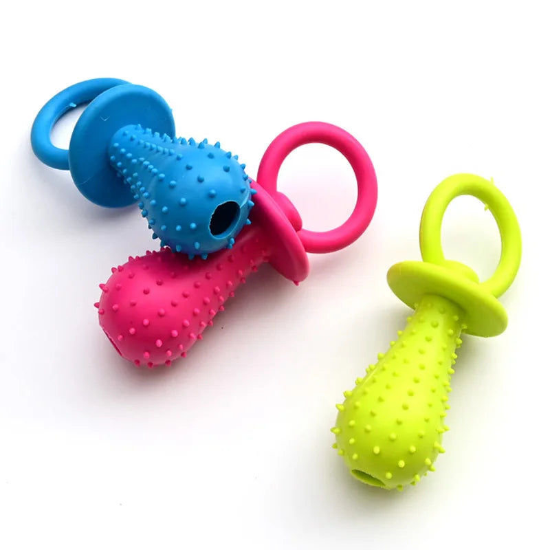 Pet Rubber Pacifier Dog Toy Interactive Rubber Soother Pet Dog Cat Puppy Elasticity Teeth Dog Chew Toys Tooth Cleaning Toy