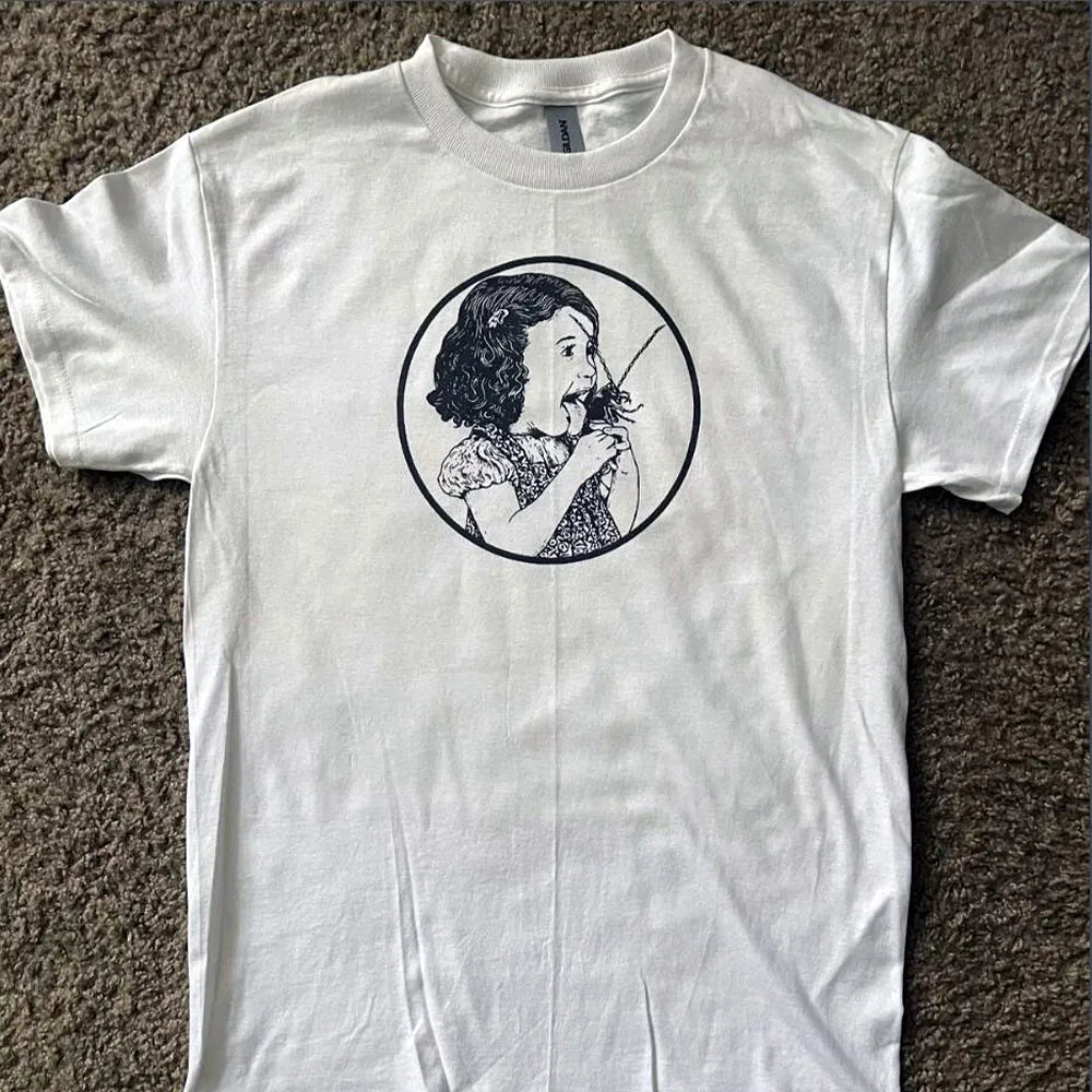 American Vintage Style Unisex White Printing T Shirts Short Sleeve Loose Cotton Casual Tops Tumblr Fashion Street Grunge Tees