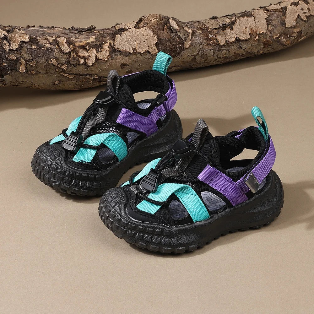 2025 New Summer Children Sandals For Boys Mesh Breathable Kids Sport Shoes Soft Sole Fashion Toddler Boys Beach Sandals EU21-30