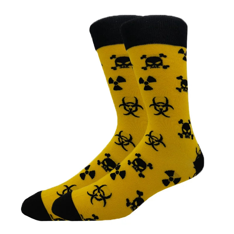 Men's Combed Cotton Fashion Hip Hop Man Woman Socks Harajuku Skateboard oil painting with print Happy Socks Funny Gift